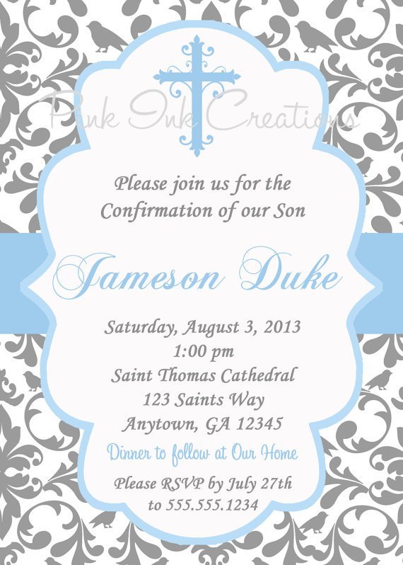 Confirmation Invitations For Boys