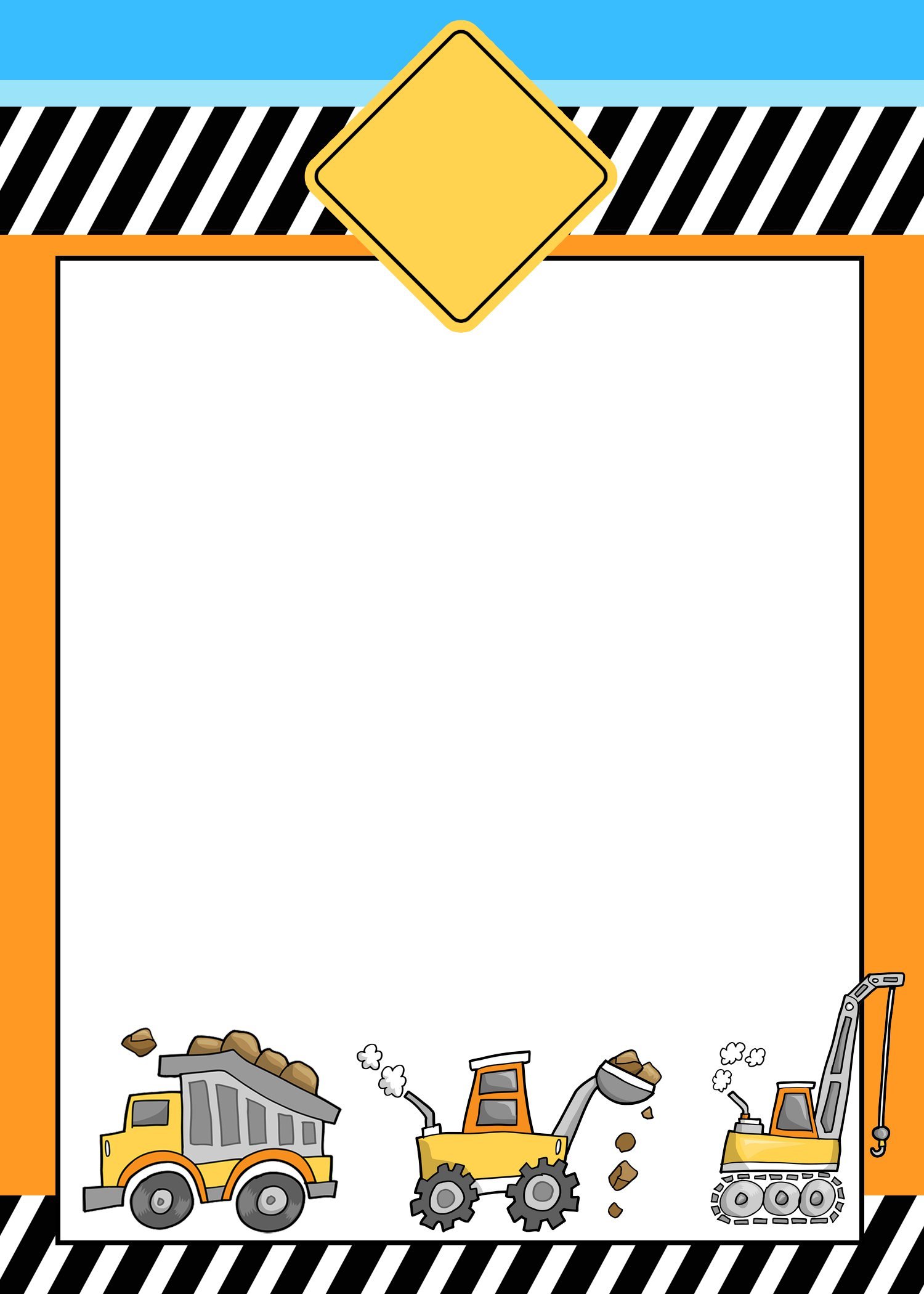 Construction Birthday Invitations Printable