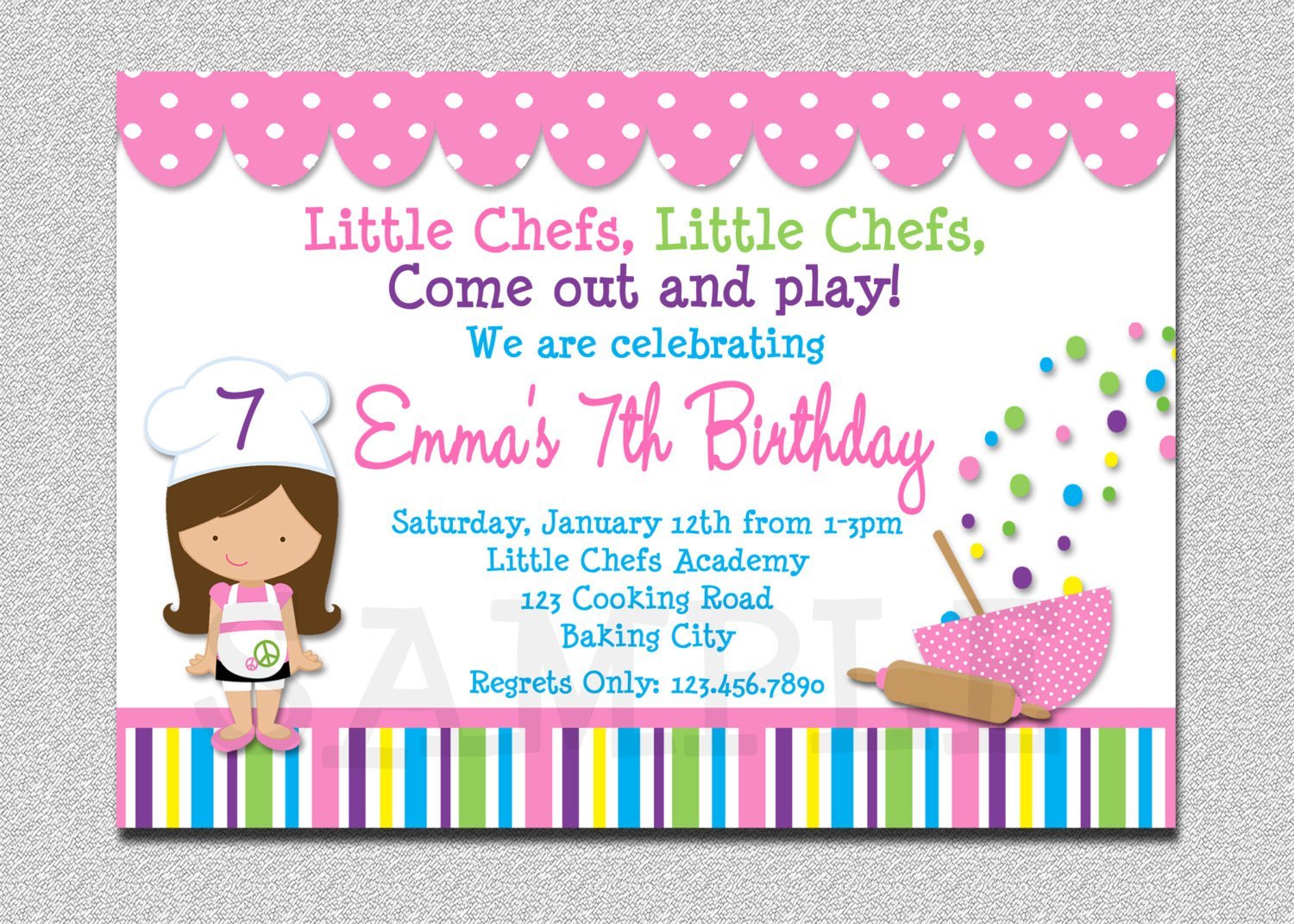 Cooking Birthday Party Invitations Free