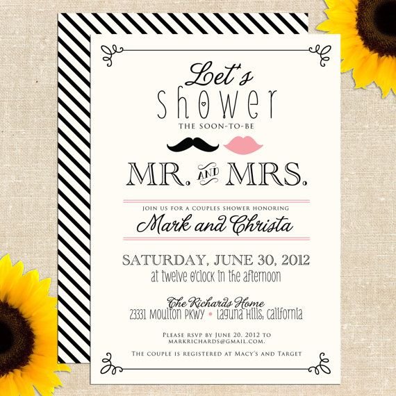 Couples Wedding Shower Invitations Templates Free