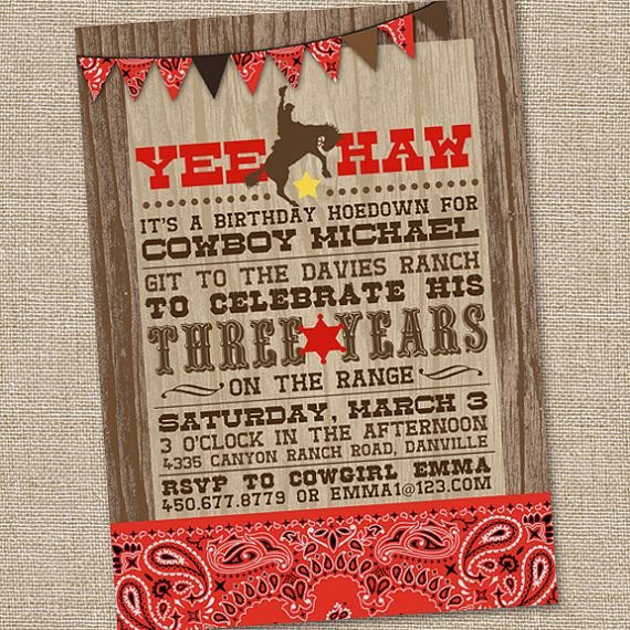 Cowboy Boot Party Invitation Templates