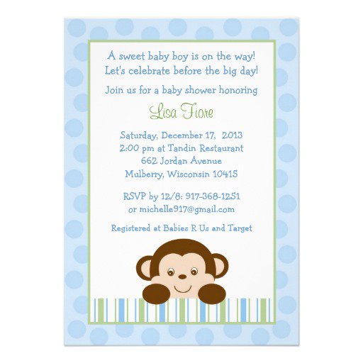 Create Monkey Baby Shower Invitations Free