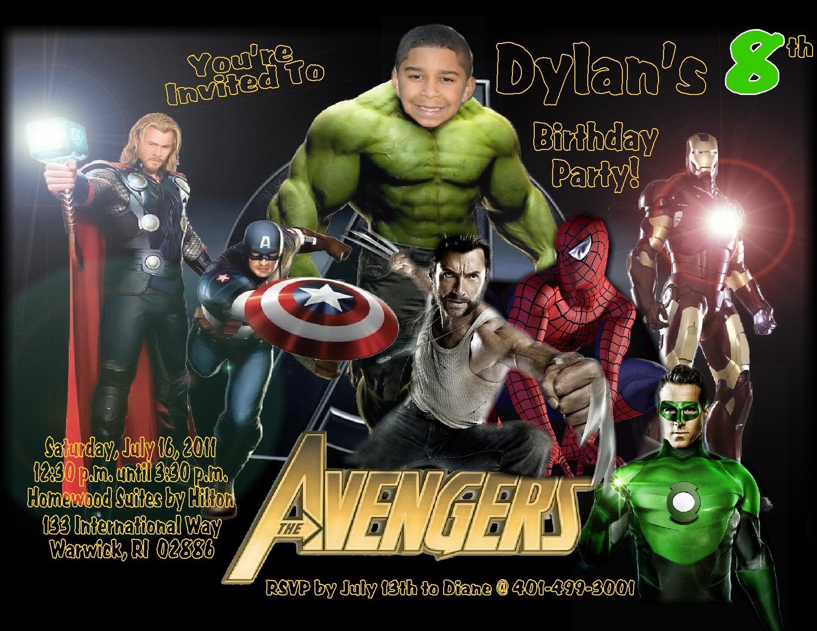 Custom Avengers Birthday Invitations