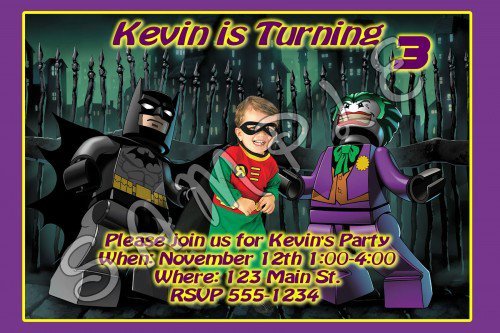 Custom Lego Birthday Invitations