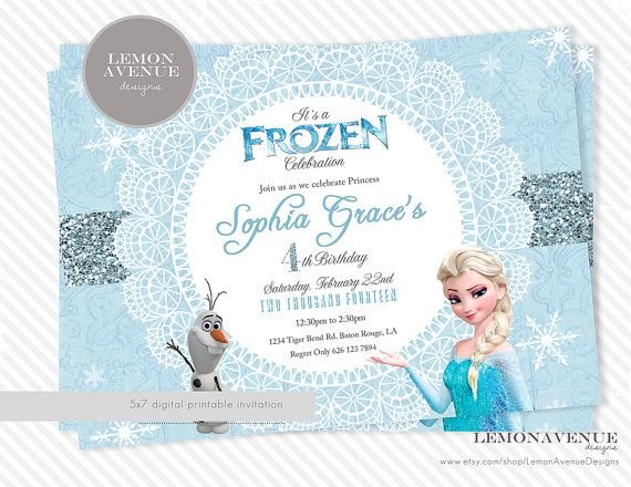 Customizable Frozen Party Invitations