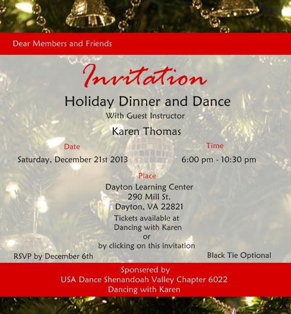 Dinner Dance Invitations Templates