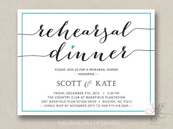 Dinner Reception Invitations