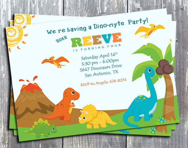 Dinosaur Party Invitations Printable Free
