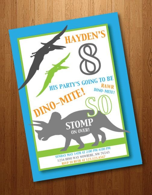 Dinosaur Roar Birthday Invitation