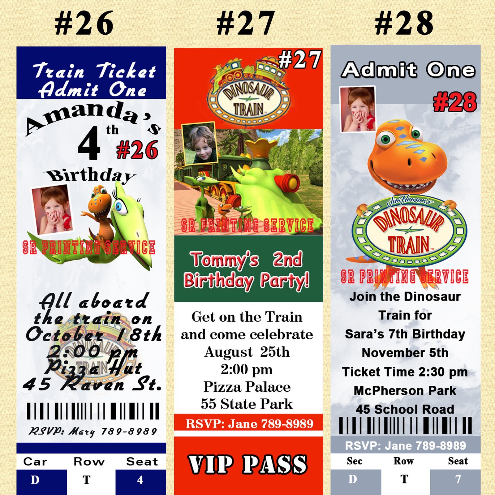 Dinosaur Train Invitations Personalized