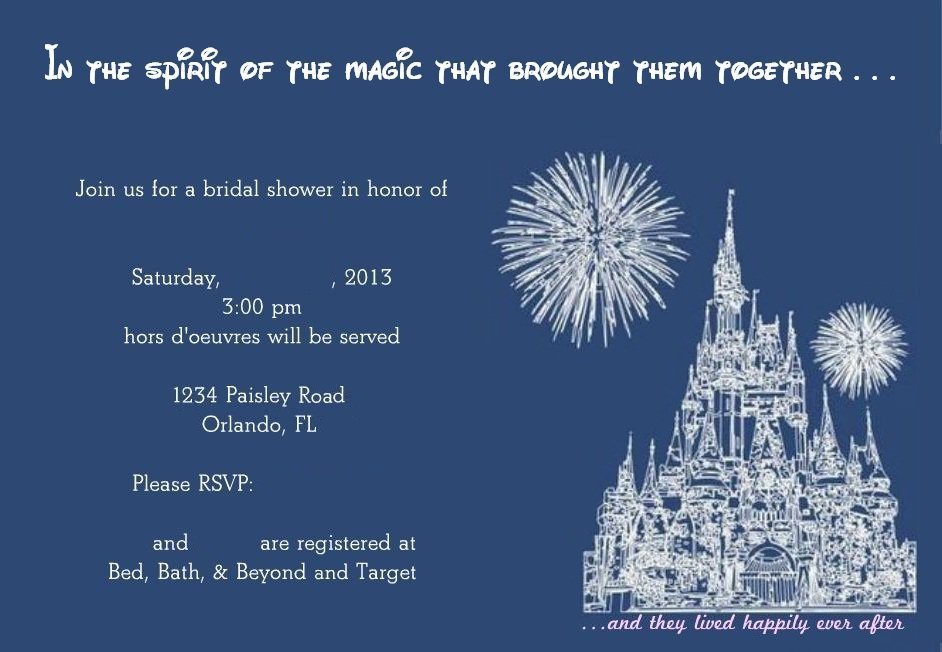 Disney Bridal Invitations