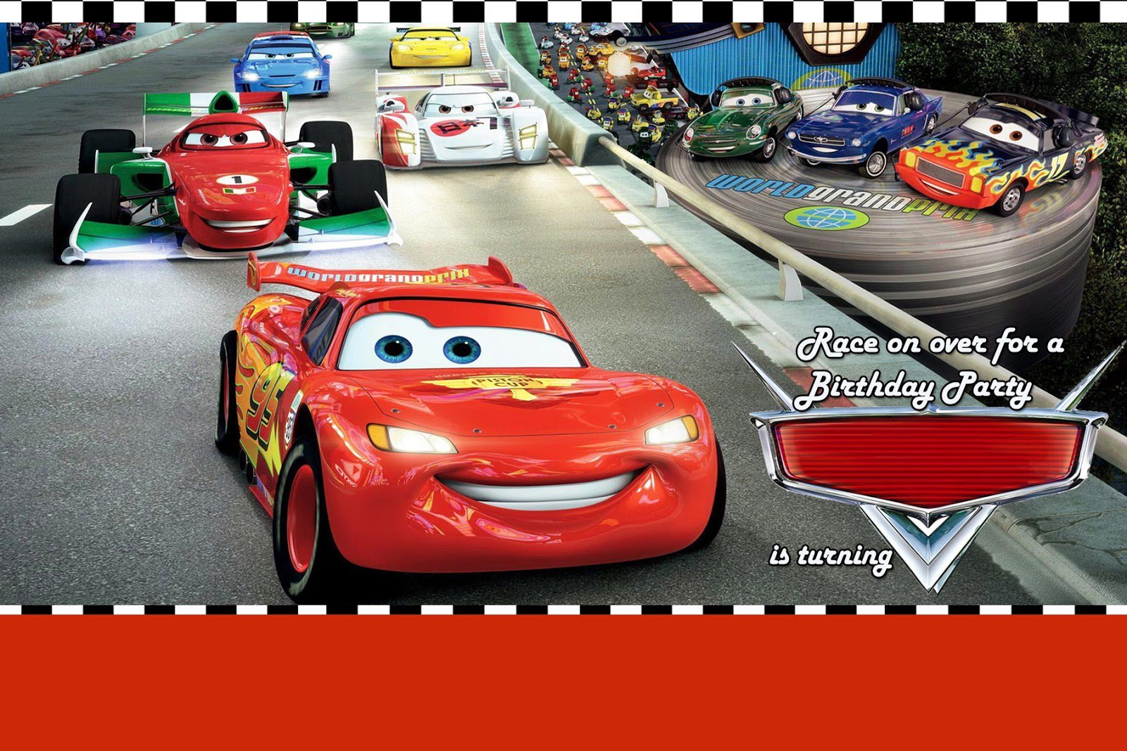 Disney Cars Birthday Party Invitations