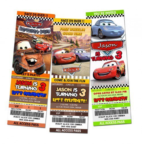 Disney Cars Party Custom Invitations