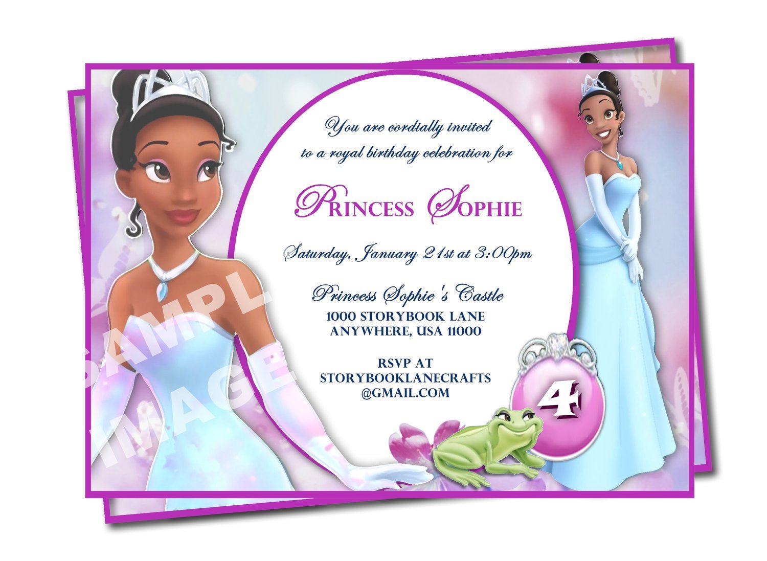 Disney Princess Birthday Invitation Layout