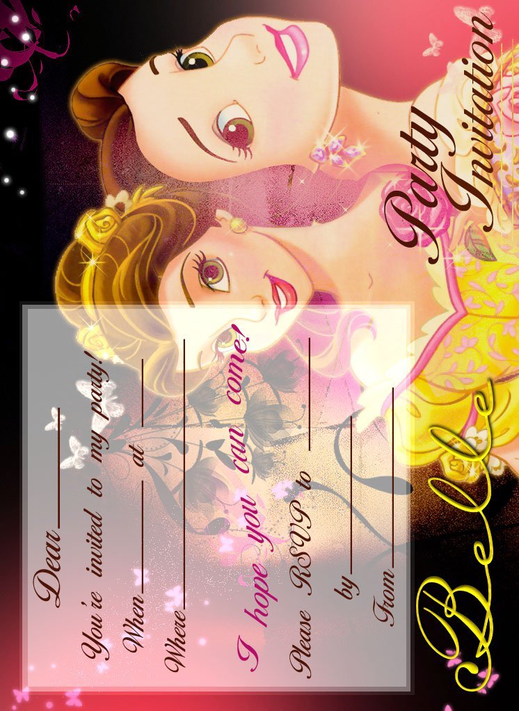 Disney Princess Invitations To Print