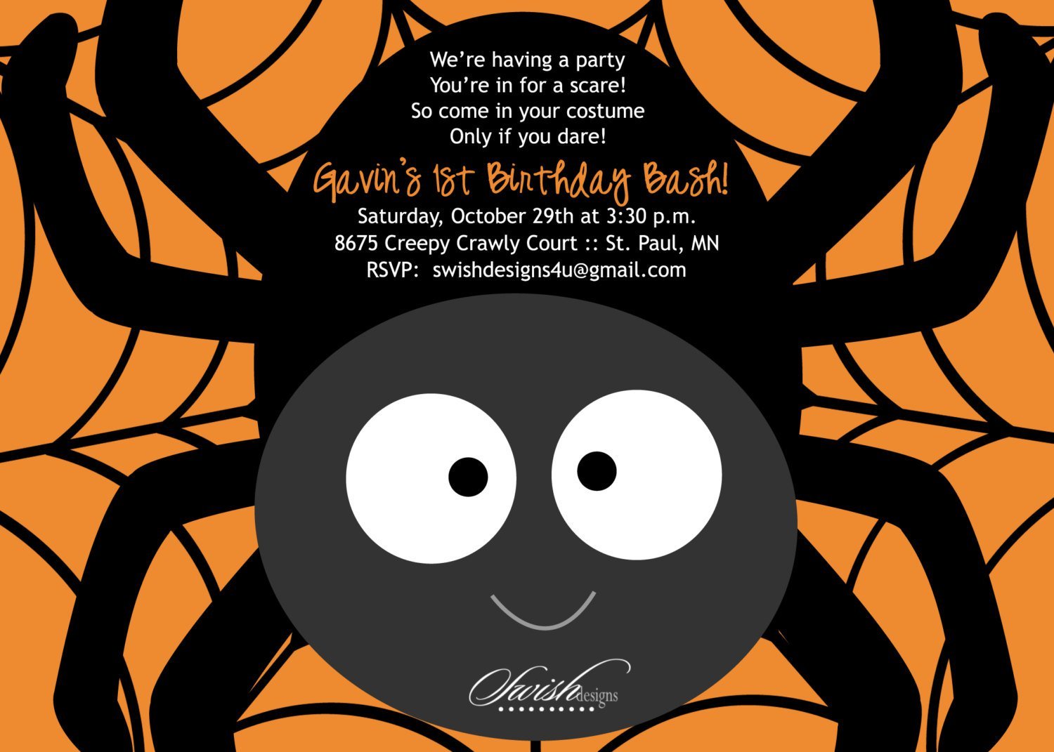 Diy Halloween Birthday Invitations
