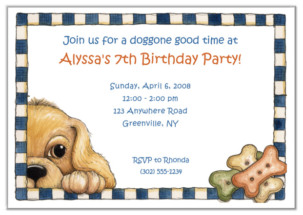 Dog Birthday Party Invitation Wording
