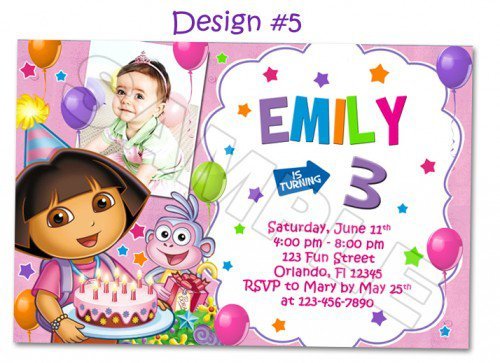 Dora And Boots Invitations