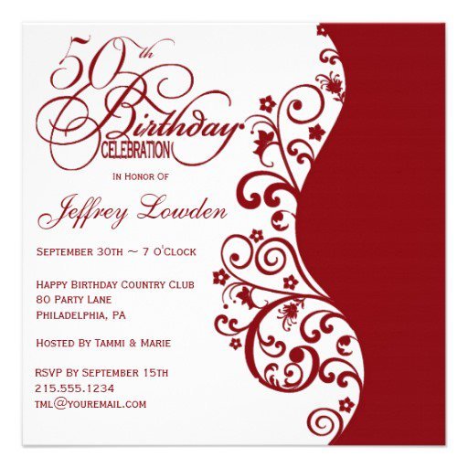 Elegant 50th Birthday Party Invitations