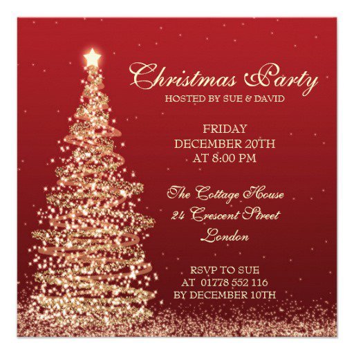 Elegant Christmas Holiday Party Invitations