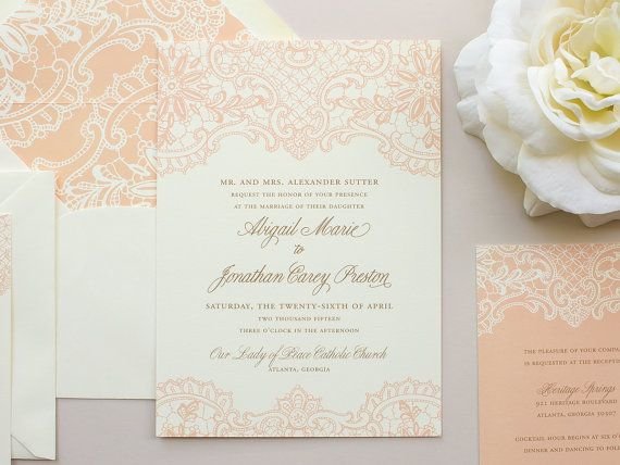 Elegant Lace Wedding Invitations