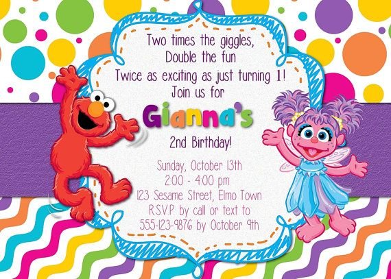 Elmo 2nd Birthday Invitation Wording