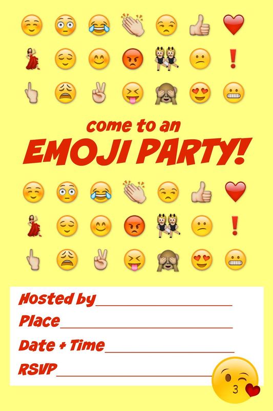 Emoji Birthday Invitations Blank
