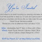 Appreciation Luncheon Invitation Wording