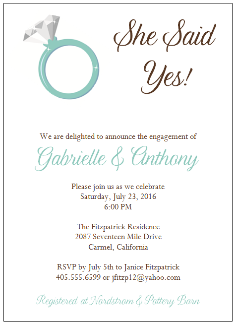 Engagement Party Invitations Templates Free