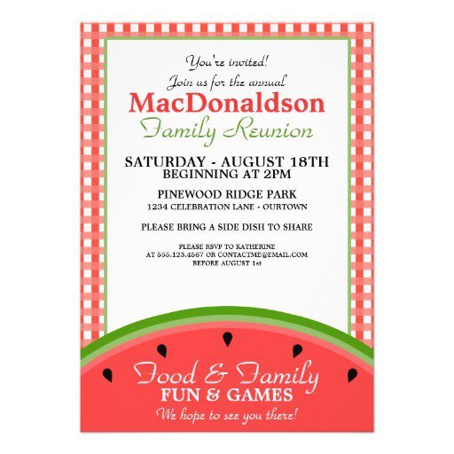 Family Reunion Picnic Invitation Templates