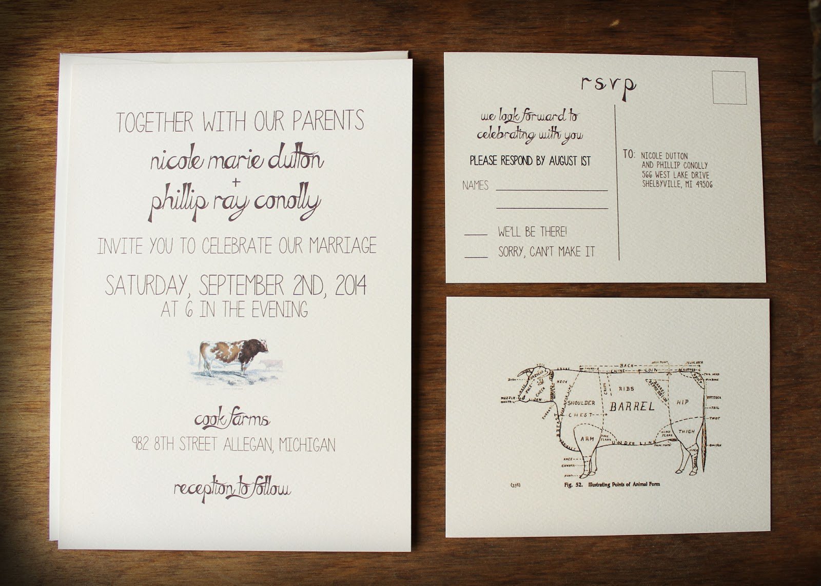 Farm Inspired Wedding Invitations