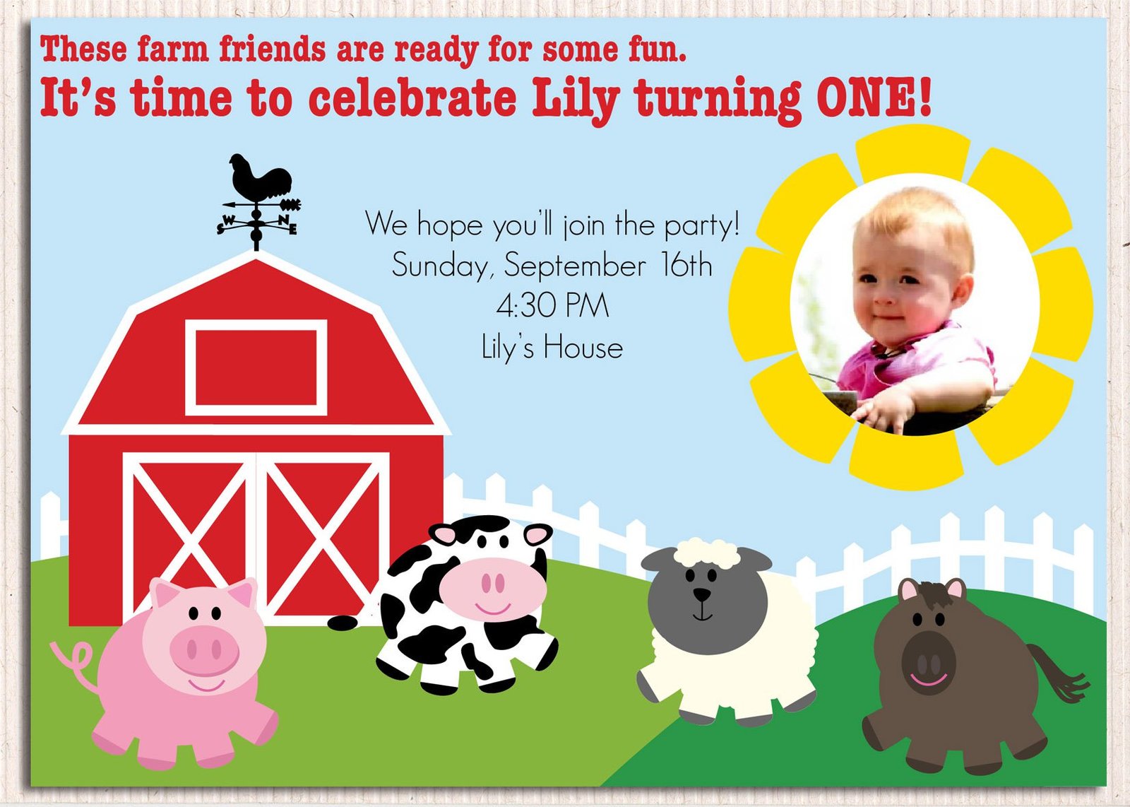 Farm Party Invitations