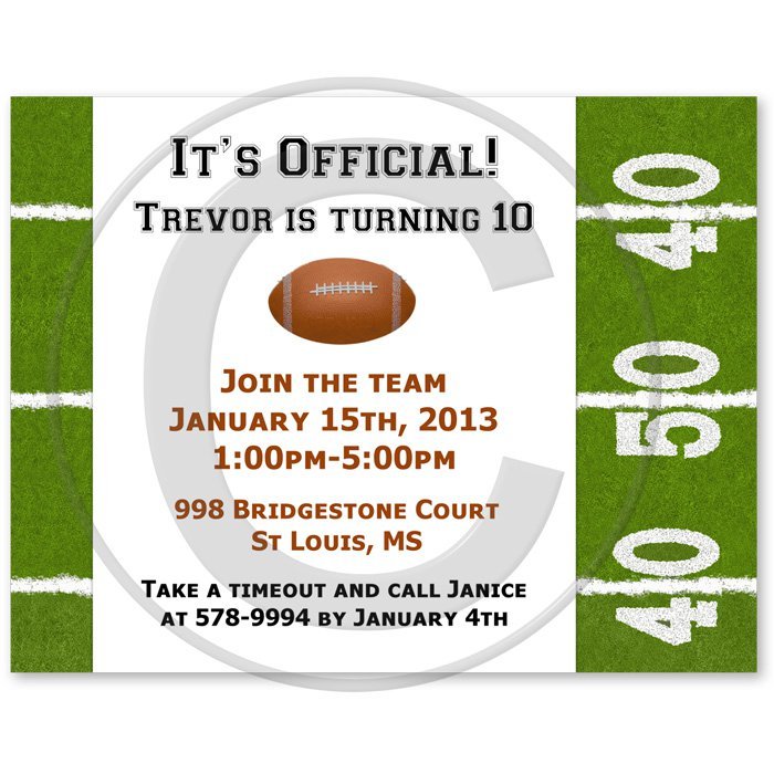 Football Invitation Sample