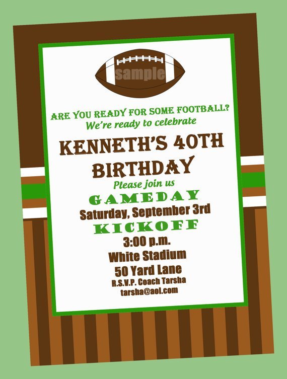 Football Invitation Wording Birthday