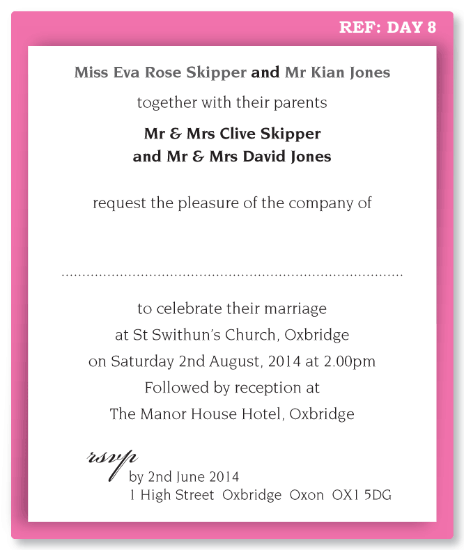 Formal Invitation Wording Samples