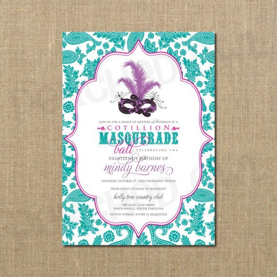 Formal Masquerade Ball Invitations