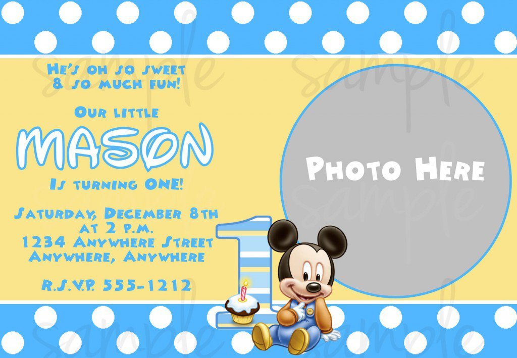 Free Mickey Mouse Photo Invitations