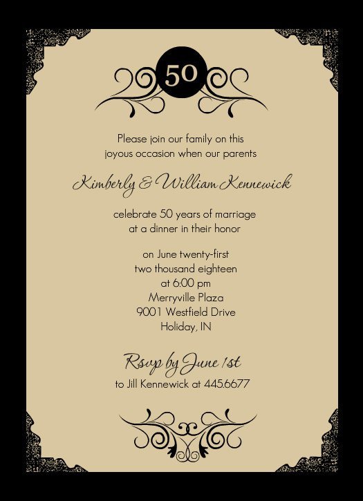 Free Printable 50th Anniversary Party Invitations