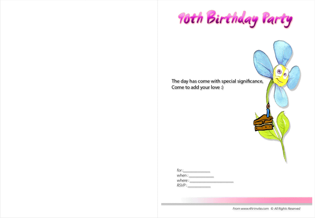 Free Printable 90th Birthday Party Invitations