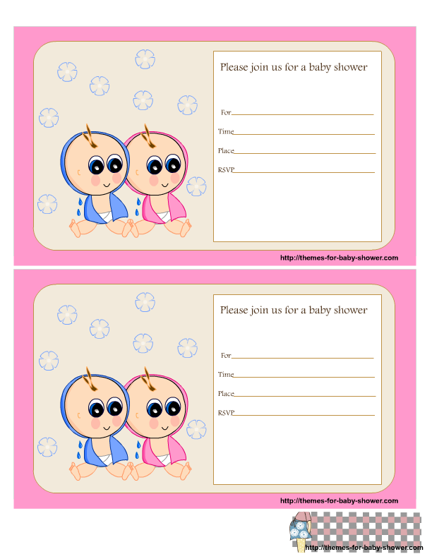 Free Printable Baby Shower Invitations For Twins