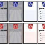 Free Printable Birthday Invitations For Boys Transformers