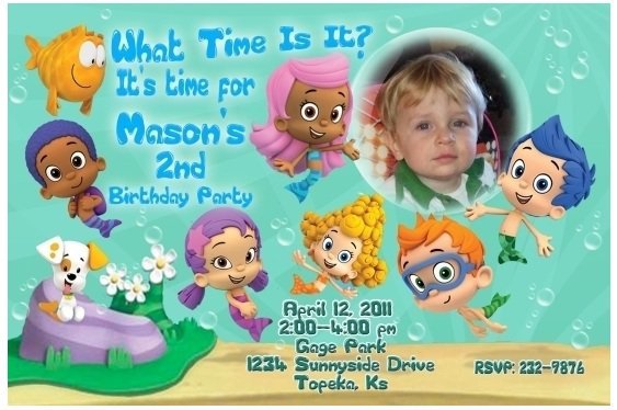 Free Printable Bubble Guppies Party Invitations