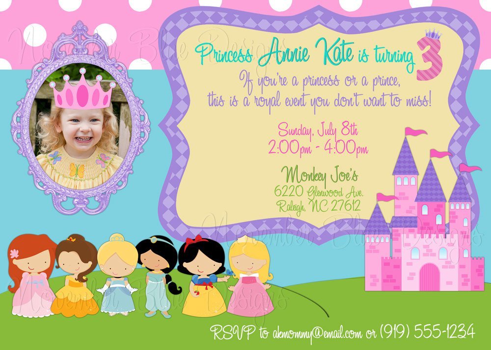 Free Printable Disney Princess Invitation Cards