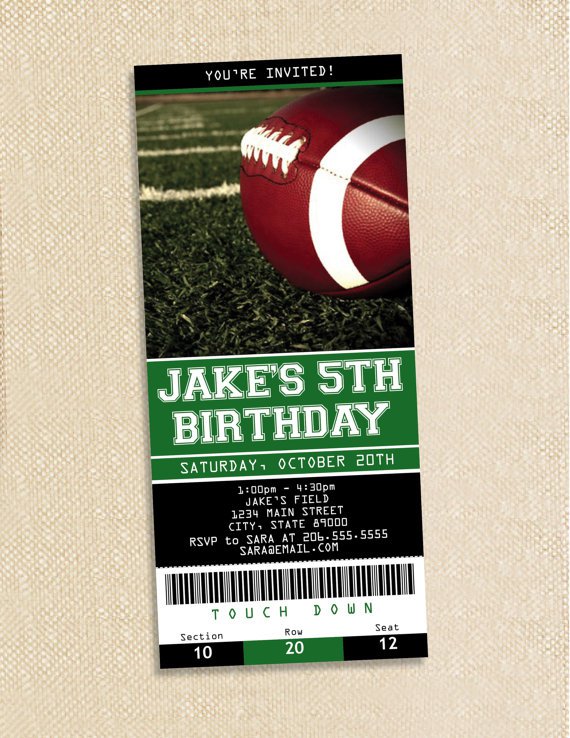 Free Printable Football Ticket Invitation Template