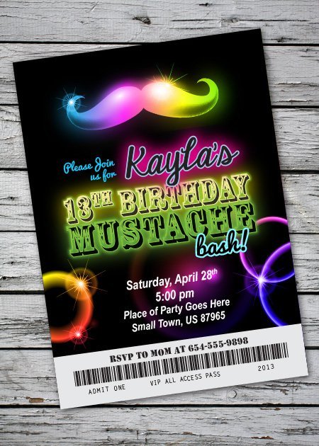 Free Printable Glow Party Invitations