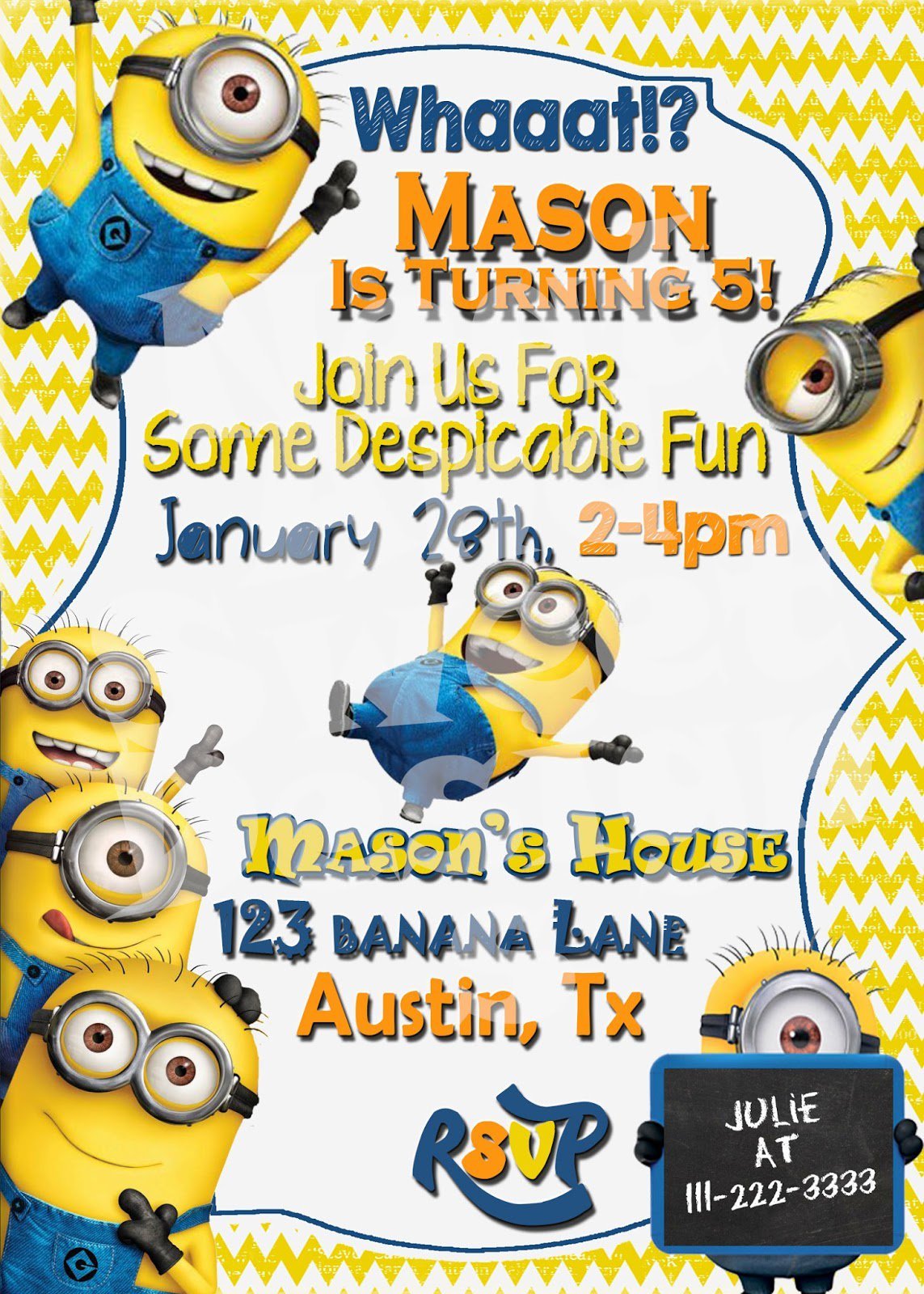 Free Printable Minion Birthday Party Invitations