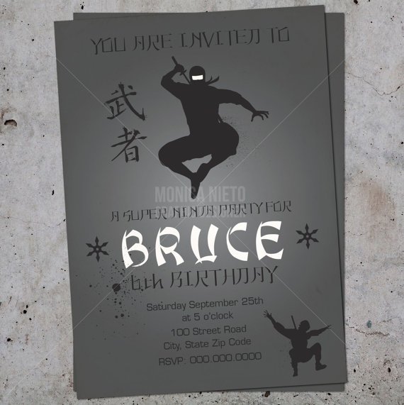 Free Printable Ninja Birthday Invitations