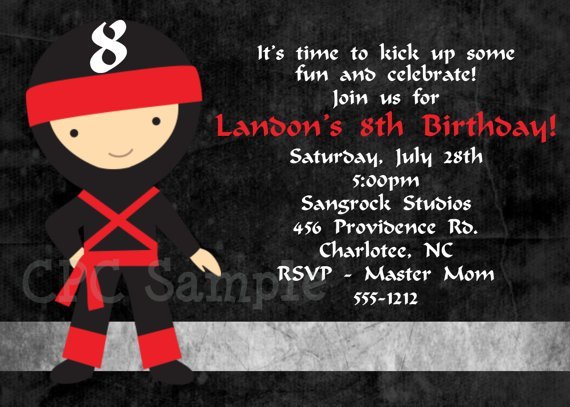 Free Printable Ninja Invitations