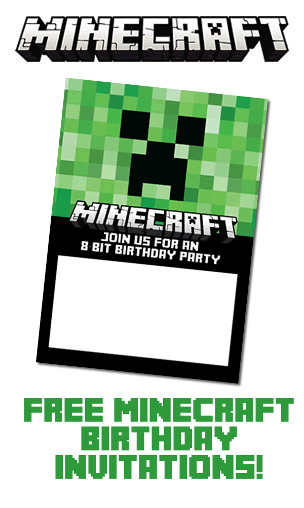 Free Printable Party Invitations Templates Minecraft