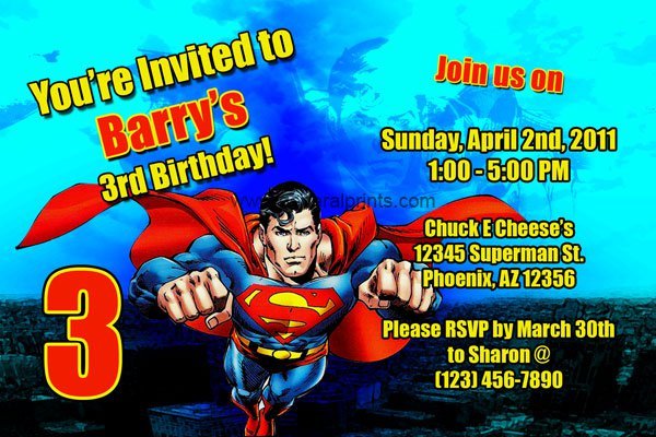 Free Printable Superman Invitations